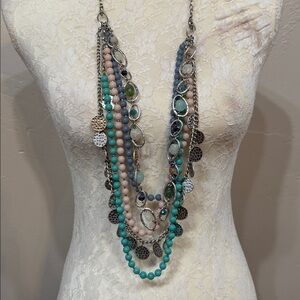 Premier Designs Sugar Rush Strand Convertible Statement Necklace Pastel Boho